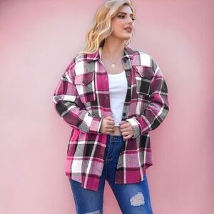 PLUS SIZE Women's Warm (Oversized) Multi Color Flannel Shacket Jacket. SIZE 20W